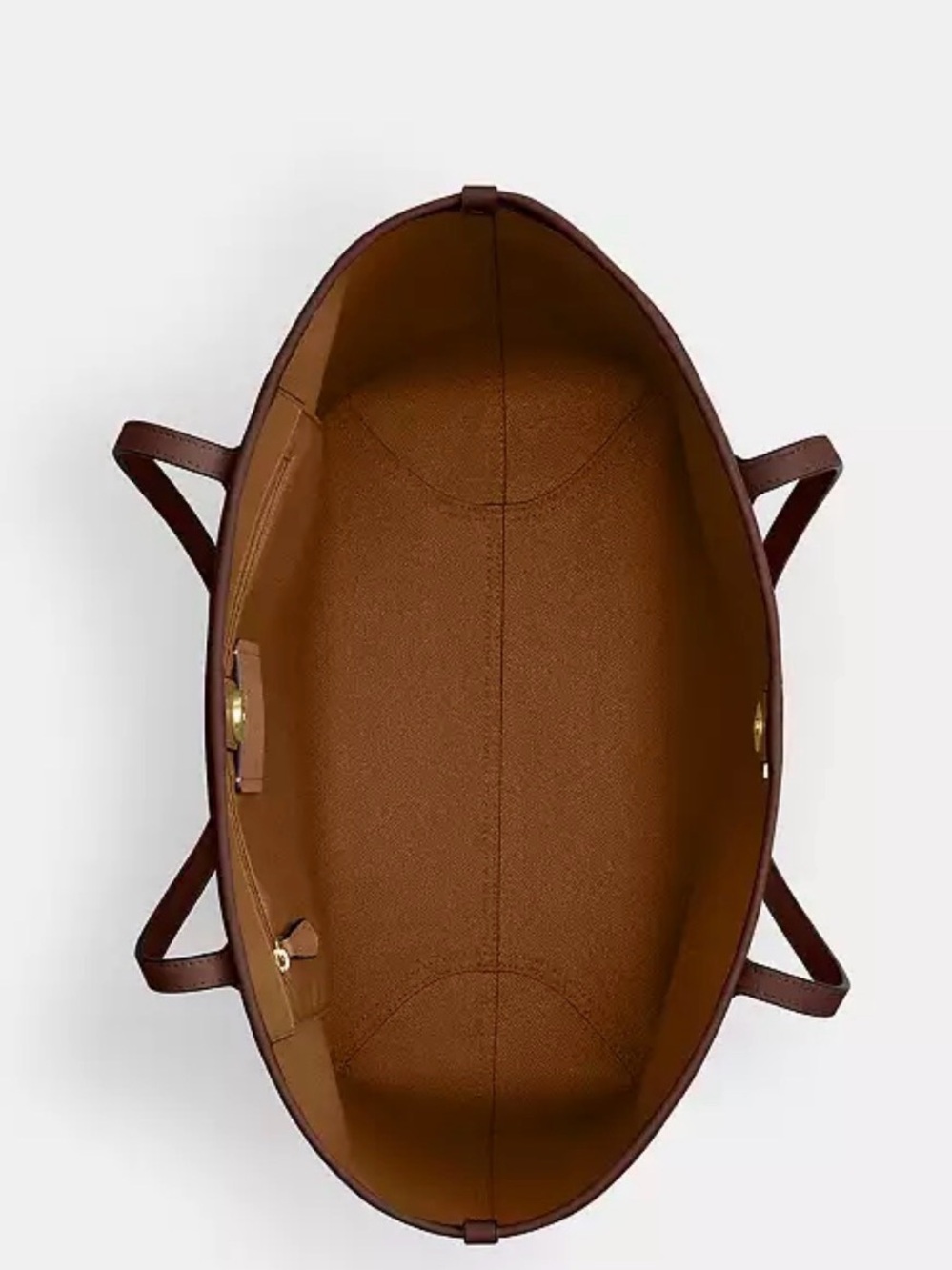 Coach Brown Signature Canvas Tote with Leather Trim - Picture 5 of 6